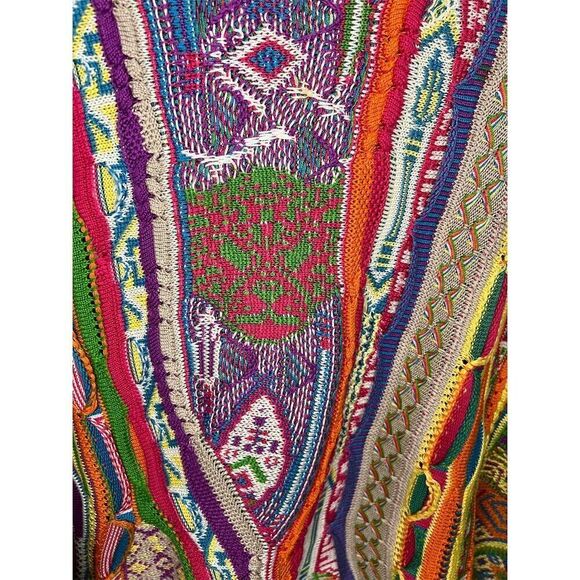 Vintage COOGI Men's Multicolor 3D textured Knit Sweater Size Large Pullover 90s - Picture 5 of 12